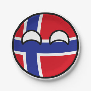 Prato De Papel Engraçado Tending Geeky Norway Countryball