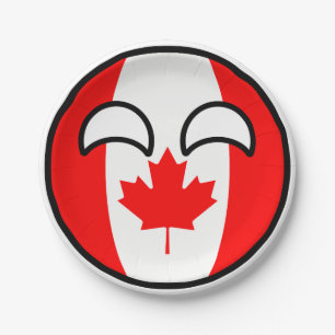 Prato De Papel Engraçado Trending Geeky Canadá Countryball