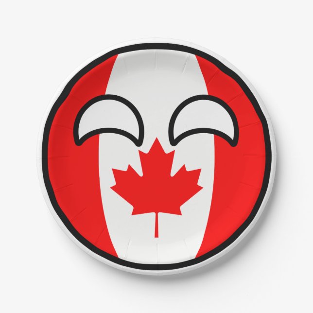 Prato De Papel Engraçado Trending Geeky Canadá Countryball (Frente)