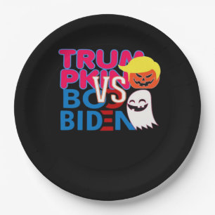 Prato De Papel Engraçado Trumpkin Vs Boo Biden Design Classe Hall