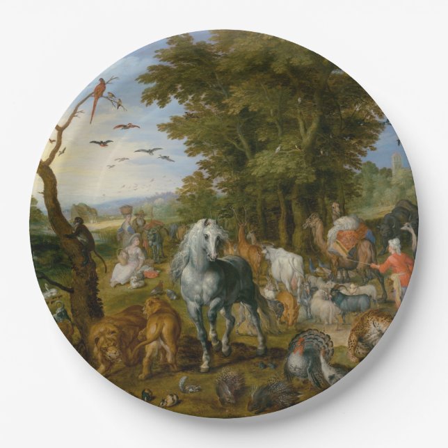 Prato De Papel Entrada dos animais na arca de Noah (Brueghel) (Frente)