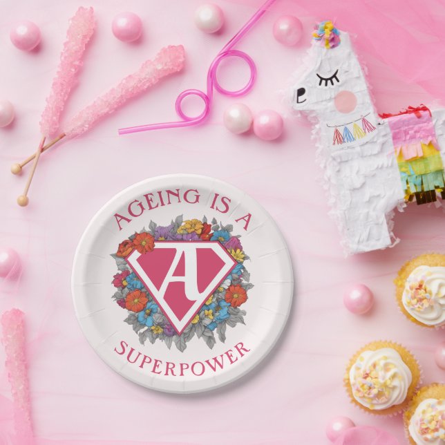 Prato De Papel Envelhecer é um aniversário superpoderoso (Festa)