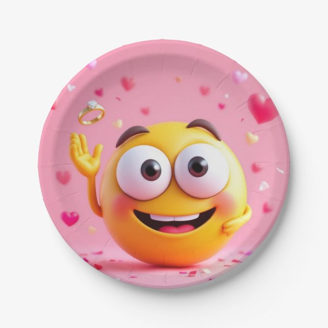 Prato De Papel Envolvido Emoji (Frente)