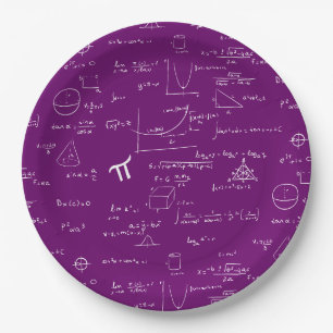 Prato De Papel Equações Matemáticas Roxo Branco Gráficos Graduaçã