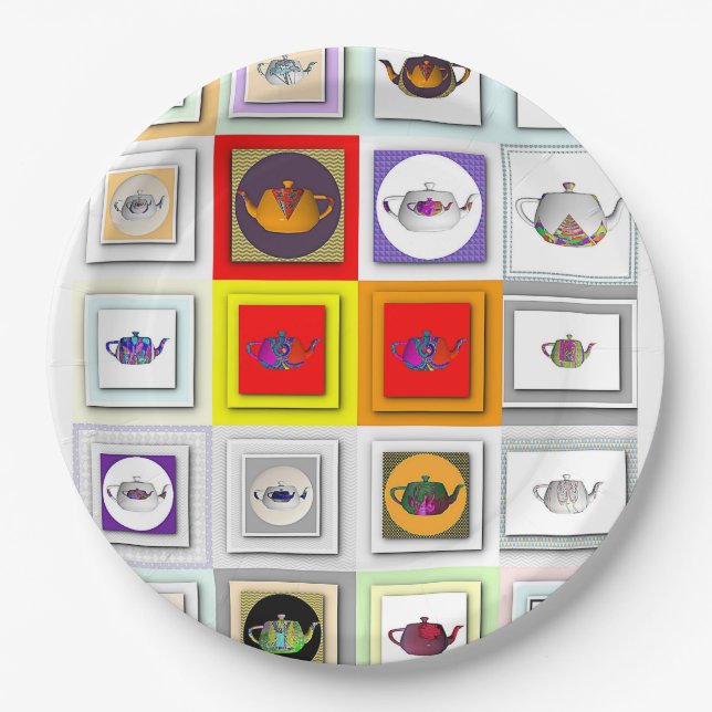 Prato De Papel Equipes de tempo de chá (Frente)