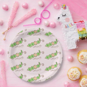 Prato De Papel Ervilha Rosa no Pod Recriação de Menina Doce Festa