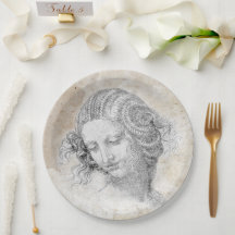 Esboço de Leonardo DaVinci Leda Pergaminho Arte El
