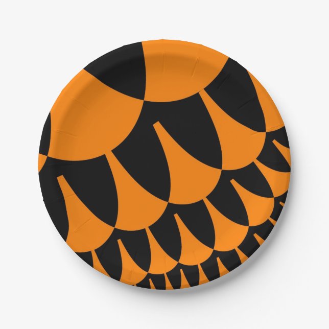 Prato De Papel Escalas Laranja e Preta (Frente)