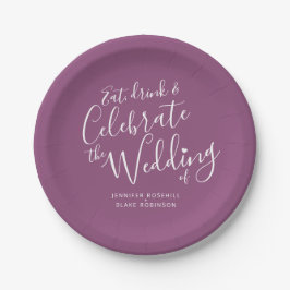 Prato De Papel Escrito branco roxo de amora caseira personalizado