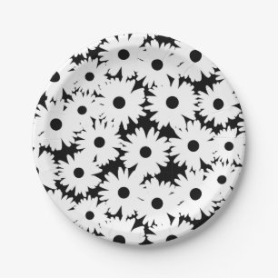 Prato De Papel Espaço Negativo é branco em preto