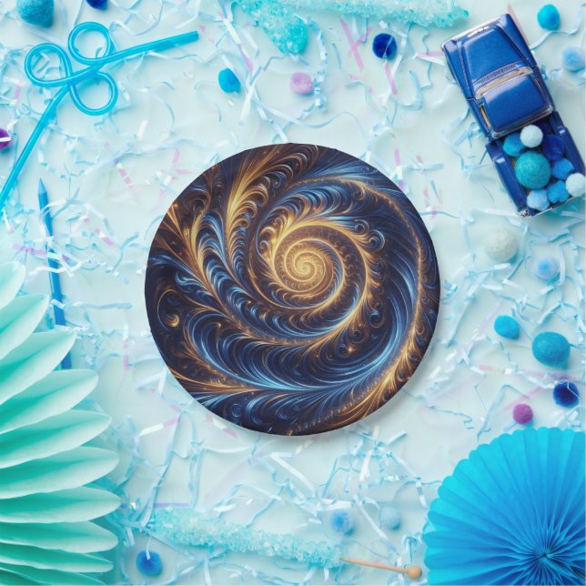 Prato De Papel Espaços Abstrato modernos - Real Azul e Suavimento (Festa)