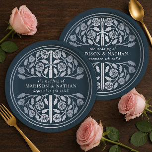 Prato De Papel Espada Medieval Real Cinza Prata Casamento