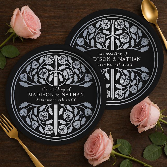 Prato De Papel Espada Medieval Real Prata Casamento  (Criador carregado)