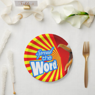 Prato De Papel Espalhar a Palavra