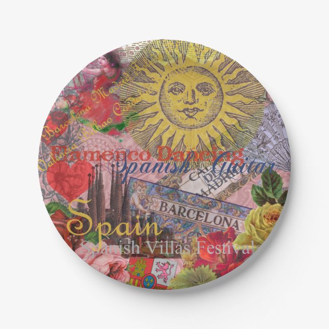 Prato De Papel Espanha Sunshine - Arte Espanhola (Frente)