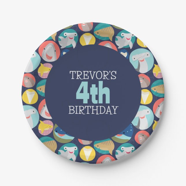 Prato De Papel Espécies De Tubarões (Frente)