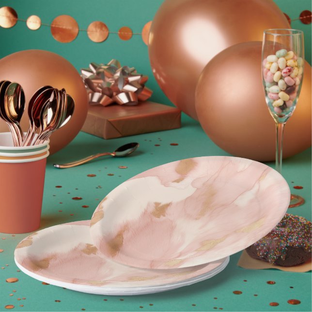 Prato De Papel Espessura-rosa-branca-Dourada (Múltiplo)
