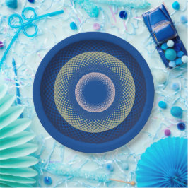Prato De Papel espiral azul