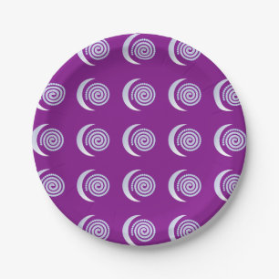 Prato De Papel Espiral da Lua Silver em roxo