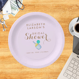 Prato De Papel Esportes de Lover Aquarela Pickleball Themed Brida