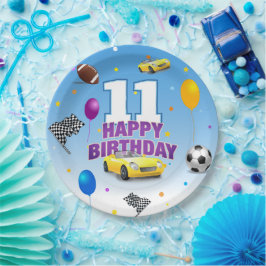 Prato De Papel Esportista Feliz Aniversário | AZUL