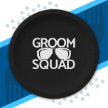 Prato De Papel Esquadrão de Grupo de Padrinhos de casamento Corre<br><div class="desc">Esta design de "Groom Squad" incrível é perfeita para seu grupo festa de casamento de padrinhos de casamento vestir em uma despedida de solteiro ou festa de noivado para celebrar sua última noite com as caras antes de se casar! Design apresenta o tema angustiado da despedida de solteiro "Groom Squad"...</div>