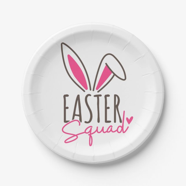 Prato De Papel Esquadrão de Páscoa da Família Correspondente (Frente)