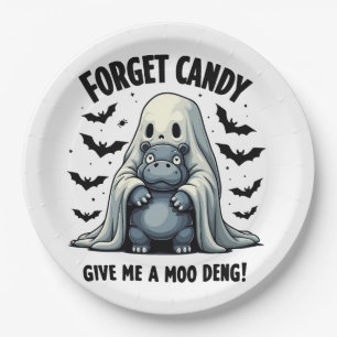 Prato De Papel Esquece que o Candy me dá Moo Deng Halloween Fanta