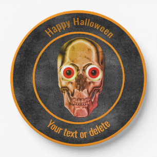 Prato De Papel Esqueleto Assustador Rosto Personalizado Halloween