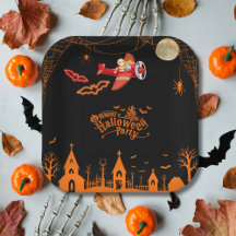 Esqueleto Caprichoso Voando Avião Festa de Hallowe