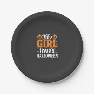 Prato De Papel Esta Garota Ama Tipografia de Halloween SVG Design