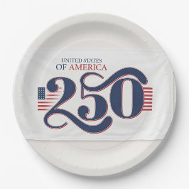 Prato De Papel Estados Unidos 250º Aniversário 