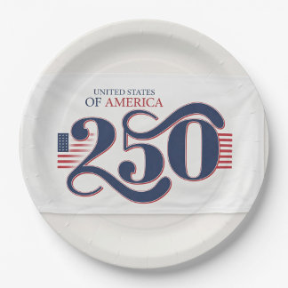 Prato De Papel Estados Unidos 250º Aniversário 