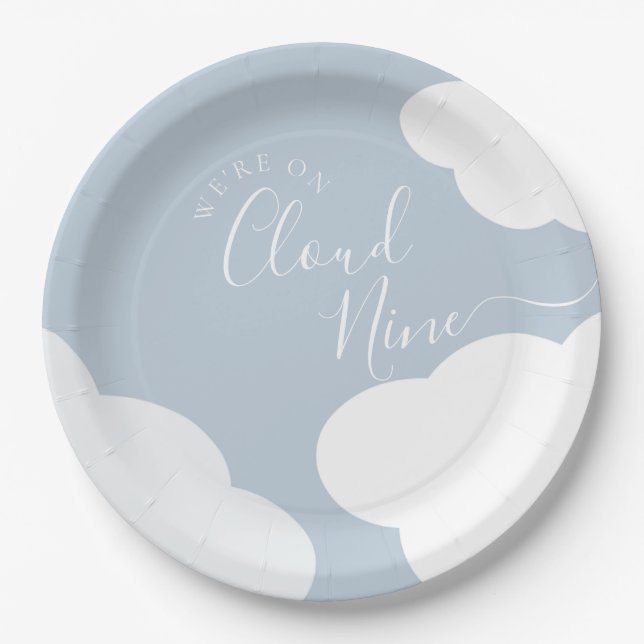 Prato De Papel Estamos na Nuvem Nine Paper Plate (Frente)