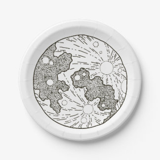 Prato De Papel Estamos Sobre O Chá de fraldas Da Lua