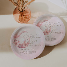 Prato De Papel Estamos Sobre O Chá de fraldas Da Moon Girl