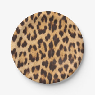 Prato De Papel estampa de leopardo selvagem chic feminino moderno
