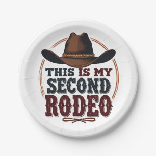 Prato De Papel Este é o meu segundo Rodeo Cowboy West Hat
