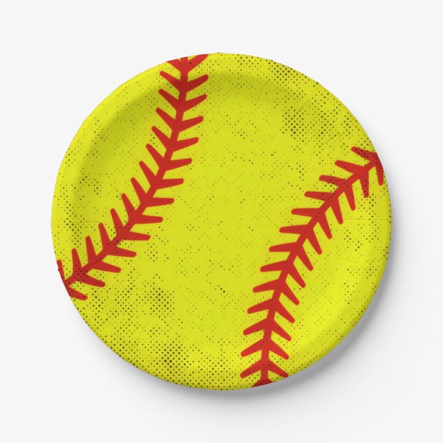 Prato De Papel Estilo de Jogo de Softball Retro Athletic Fastpitc (Frente)