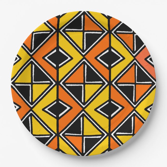 Prato De Papel Estilo de Lama 100215(2) - Âmbar e Laranja (Frente)