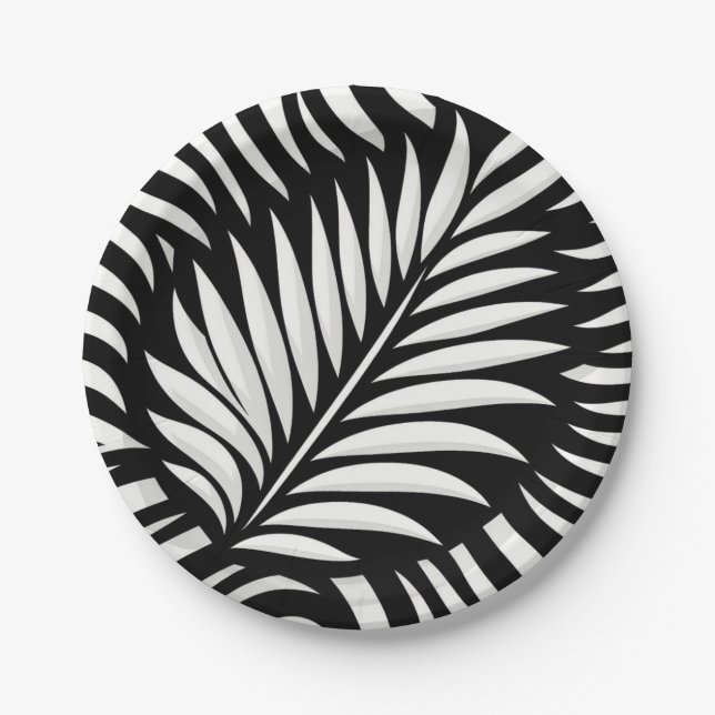 Prato De Papel Estilo Leaf Zebra Stripes (Frente)