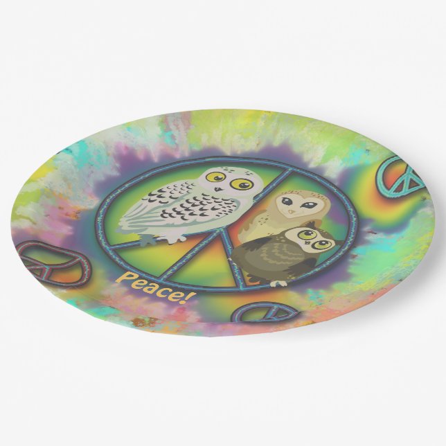 Prato De Papel Estilo Peace Owls 60s (Inclinado)