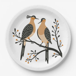 Prato De Papel Estilo Retroativo 7 Do Estêncil De Corte De Dois D