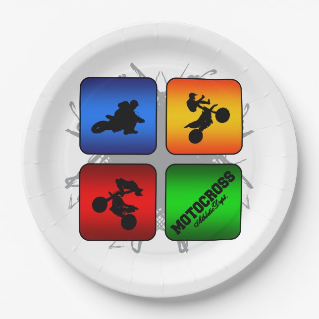 Prato De Papel Estilo urbano do motocross surpreendente (Frente)