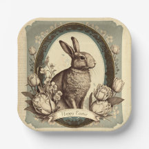 Estilo Vintage Páscoa Primavera Bunny Napkins