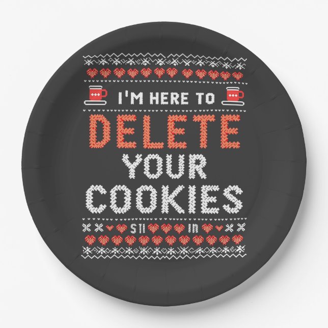 Prato De Papel Estou aqui para apagar seus biscoitos sujos de Nat (Frente)