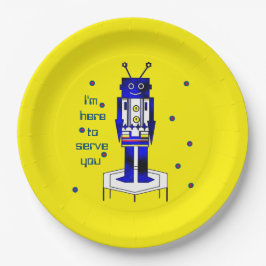 Prato De Papel "Estou aqui para te servir" Papelão