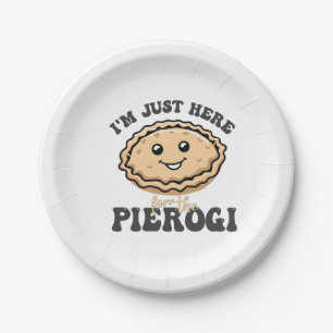 Prato De Papel Estou aqui pelo Pierogi