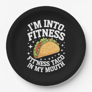 Prato De Papel Estou na Forma Fitness Taco na Minha Boca Camiseta