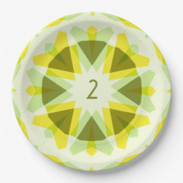 Prato De Papel Estrela de Aniversário Verde Amarelo Verde de Dive